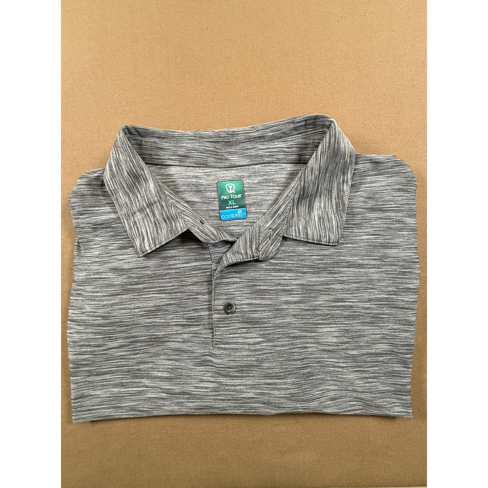 Pro‎ Tour Coolplay XL Mens Golf Polo Shirt Gray Heather Short Sleeve Activewear